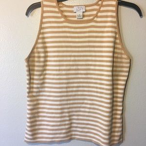 Curvy LOFT short sleeved Pin-striped Sweater Top